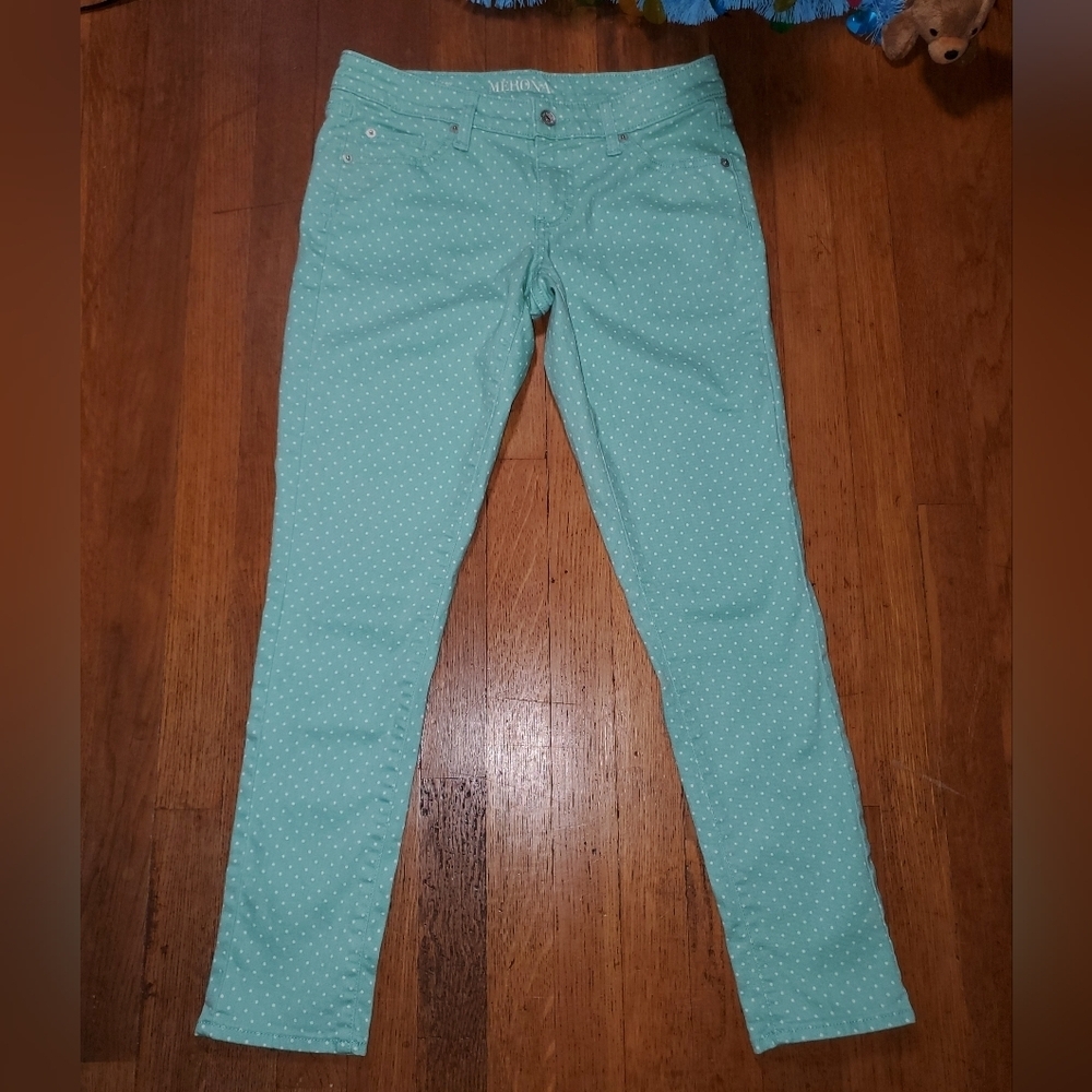 Merona Mint Green Polka Dot Skinny Jeans
